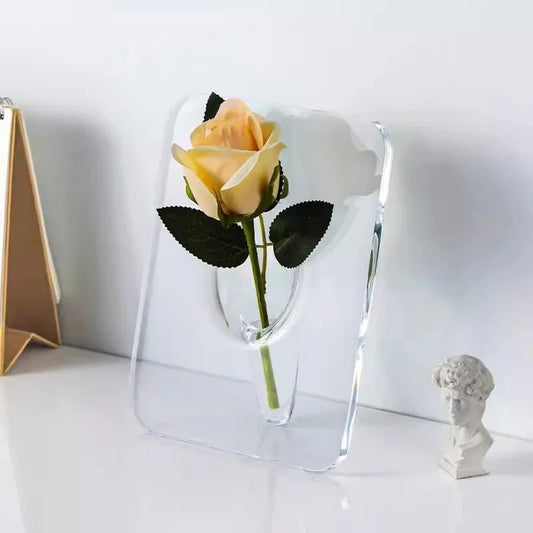 Photo Frame Shaped Clear Acrylic Flower Vase - Bloom Forever