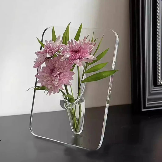 Photo Frame Shaped Clear Acrylic Flower Vase - Bloom Forever