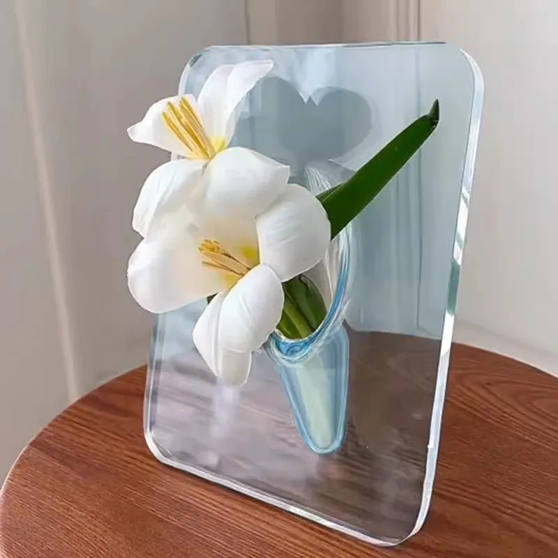 20×15cm Creative Art Acrylic Photo Frame Vase Hydroponic Flower Arrangement Device Transparent Vase Home Decoration Ornaments - Bloom Forever